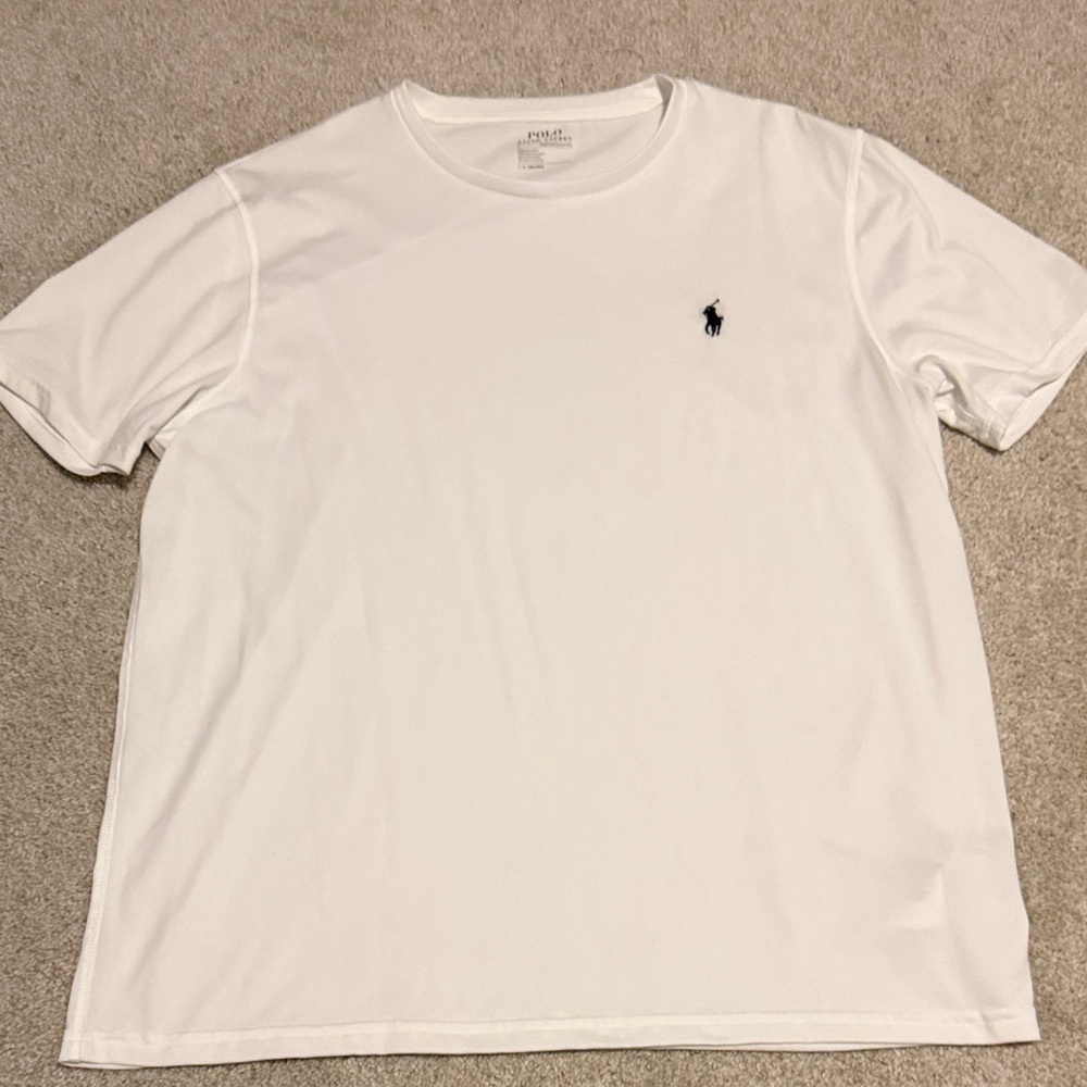 White performance polo t shirt